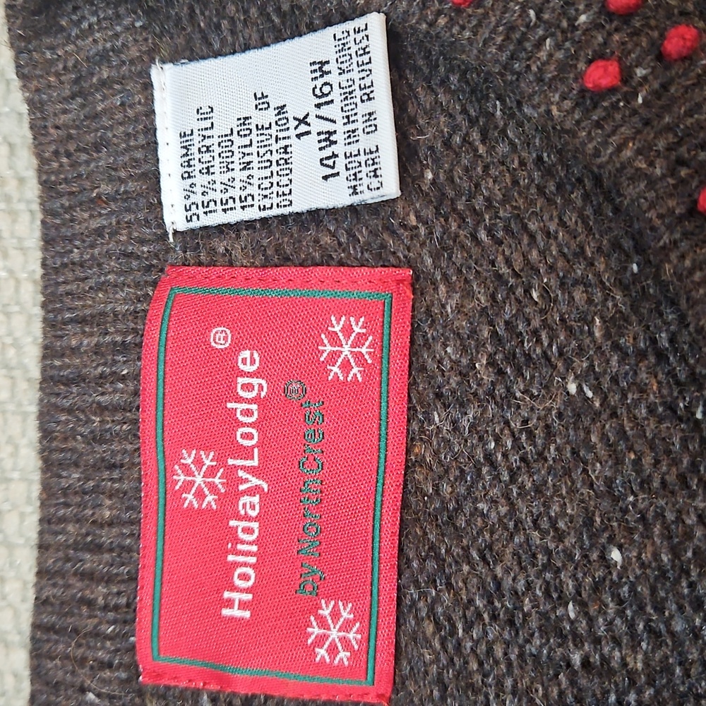 Holiday Lodge by Northcrest Women's Embroidered Cardigan 1X Leaves Fall - Picture 3 of 12